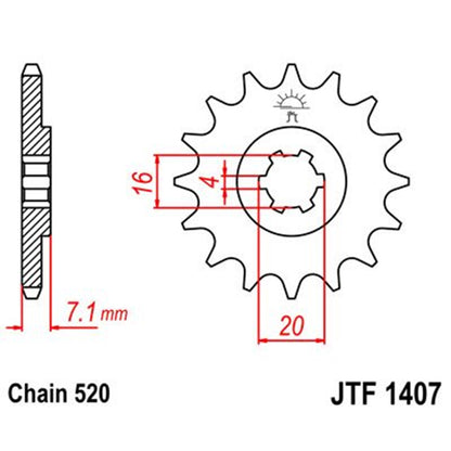 Piñon de Acero 10 Dientes JTF1407 JT Sprockets