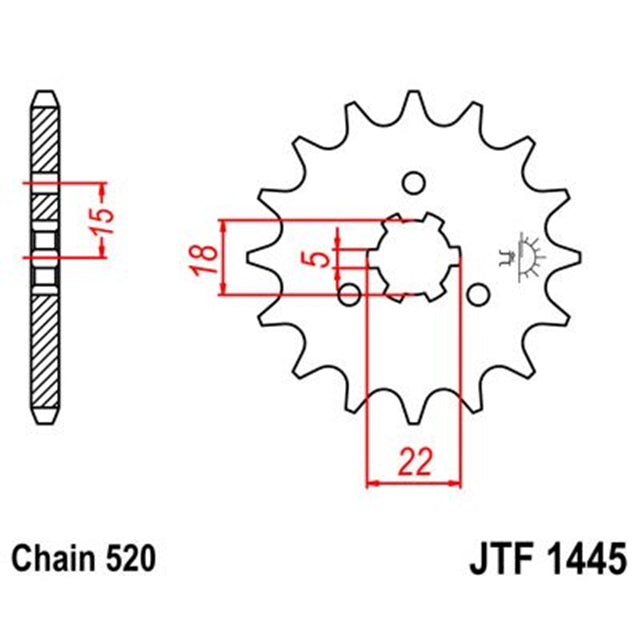 Piñon de acero Kawasaki KX 125 1994-08 Z-11 JT Sprockets