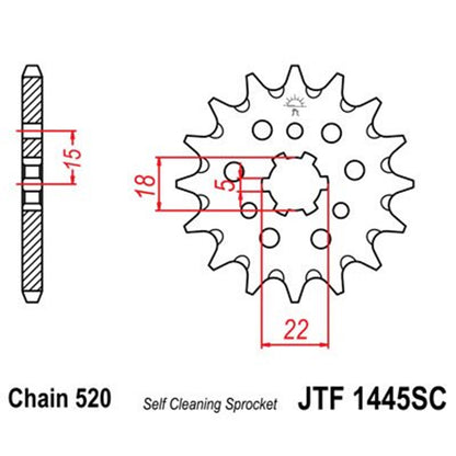 Piñon de acero antibarro Kawasaki KX 125 1994-08 Z-12 JT Sprockets