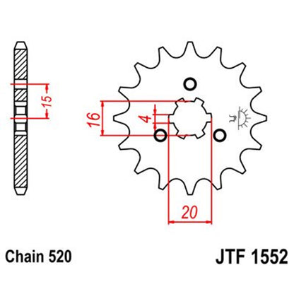 Piñon de Acero 11 Dientes JTF1552 JT Sprockets