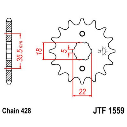 Piñon de Acero 14 Dientes JTF1559 JT Sprockets