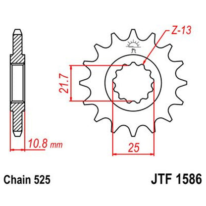 Piñon de Acero 16 Dientes Con Goma JTF1586 JT Sprockets