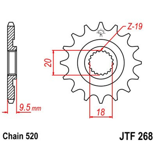 Piñon de Acero 13 Dientes JTF268 JT Sprockets
