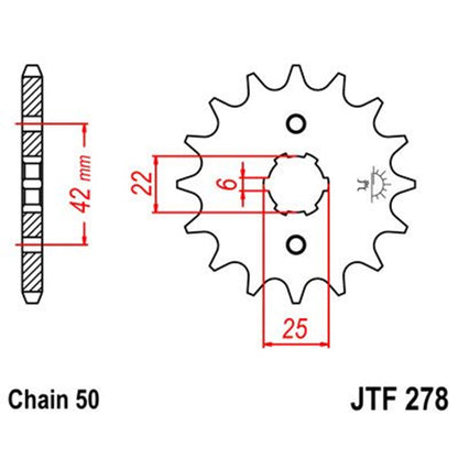 Piñon de Acero 17 Dientes JTF278 JT Sprockets