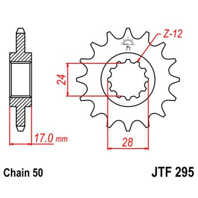 Piñon de Acero 15 Dientes JTF295 JT Sprockets