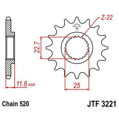 Piñon de Acero 13 Dientes JTF3221 JT Sprockets