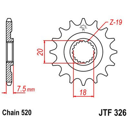 Piñon de acero Honda CR 125 88-03 Z-14 JT Sprockets