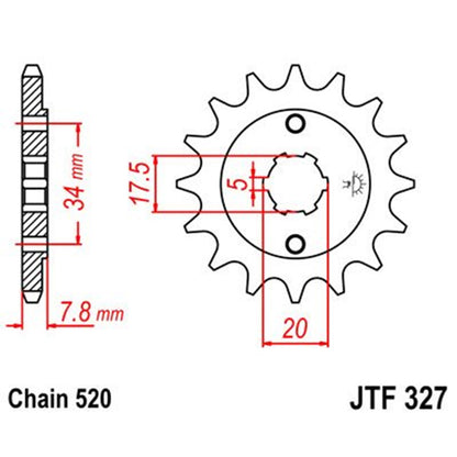 Piñon de Acero 12 Dientes JTF327 JT Sprockets