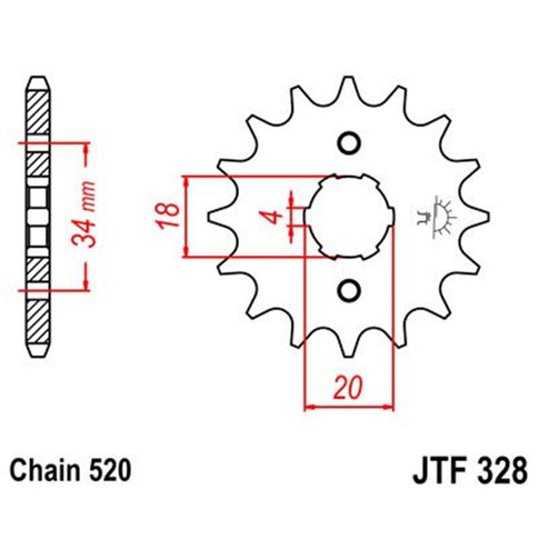 Piñon de Acero 13 Dientes JTF328 JT Sprockets JTF328.13