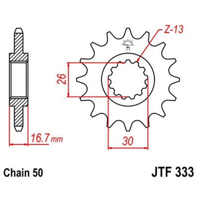 Piñon de Acero 15 Dientes JTF333 JT Sprockets JTF333.15
