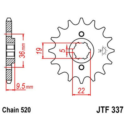 Piñon de Acero 13 Dientes JTF337 JT Sprockets