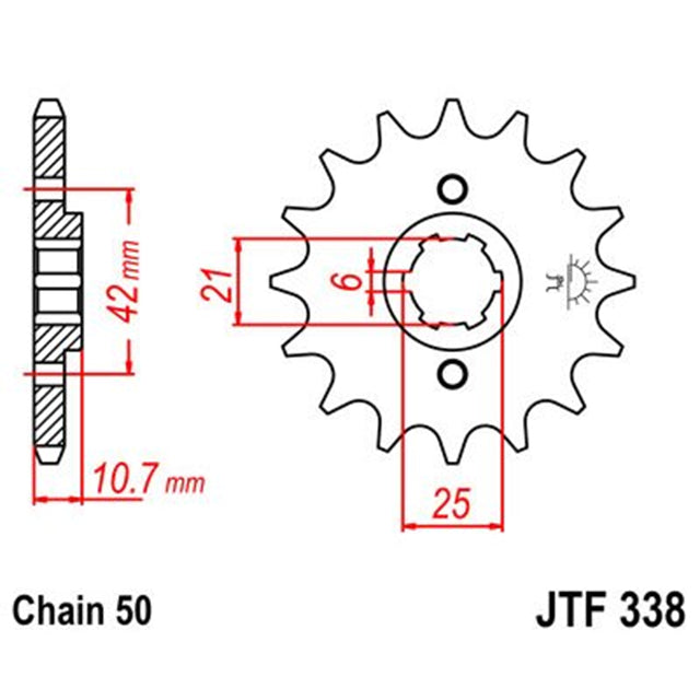 Piñon de Acero 16 Dientes JTF338 JT Sprockets