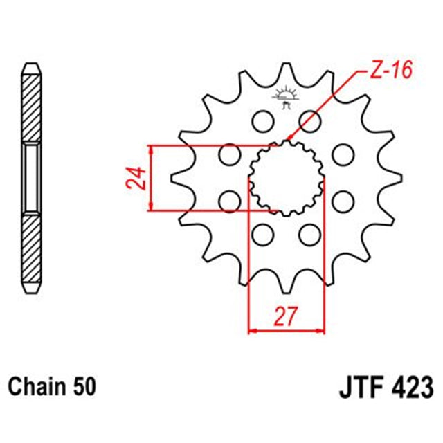 Piñon de Acero 18 Dientes Con Goma JTF423 JT Sprockets