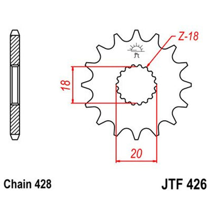 Piñon de Acero 13 Dientes JTF426 JT Sprockets