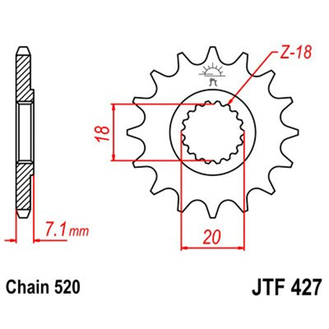 Piñon de acero Suzuki RM 125 83-12 / RMZ 250 07-12 Z-11 JT Sprockets