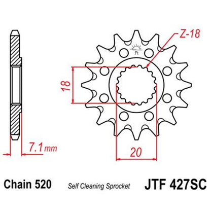 Piñon de acero antibarro Suzuki RM 125 83-12 / RMZ 250 07-12 Z-12 JT Sprockets