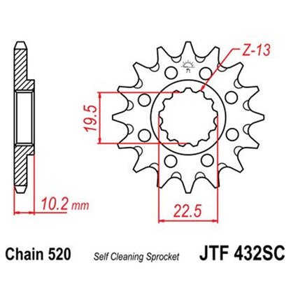 Piñon de acero Suzuki RM 250 89-12 / Suzuki DRZ 400 00-07 Z-11 JT Sprockets