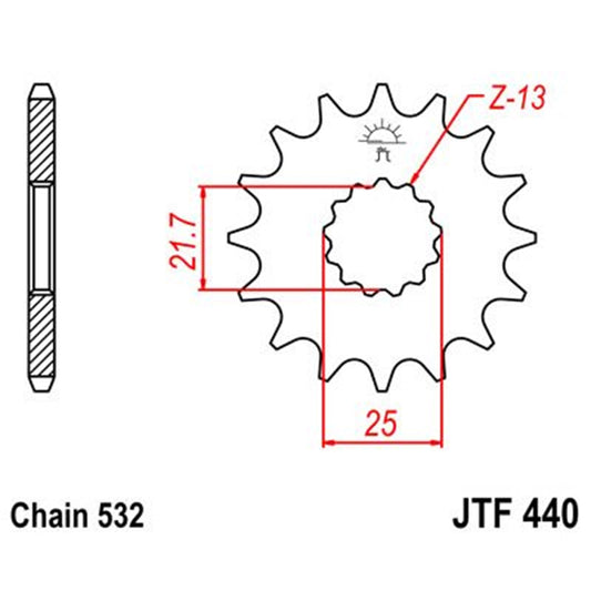 Piñon de Acero 15 Dientes JTF440 JT Sprockets JTF440.15