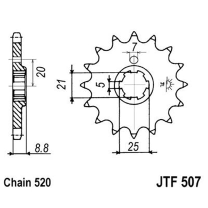 Piñon de Acero 13 Dientes JTF507 JT Sprockets