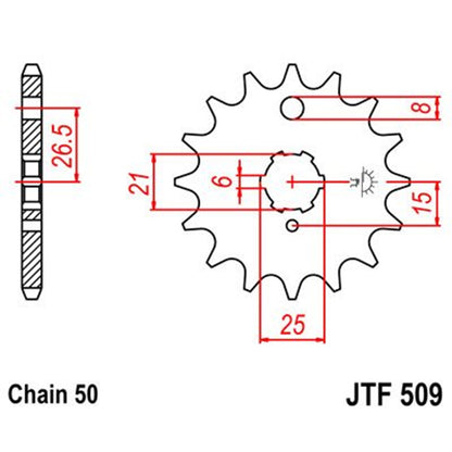 Piñon de Acero 15 Dientes JTF509 JT Sprockets