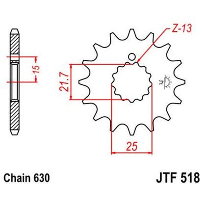 Piñon de Acero 13 Dientes JTF518 JT Sprockets