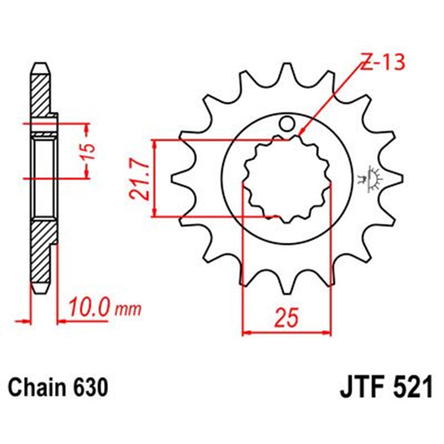 Piñon de Acero 15 Dientes JTF521 JT Sprockets