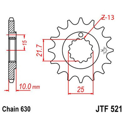 Piñon de Acero 15 Dientes JTF521 JT Sprockets
