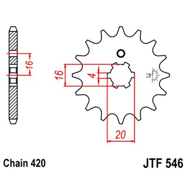 Piñon de acero Kawasaki KX 65/85 2001-21 Z-12 JT Sprockets