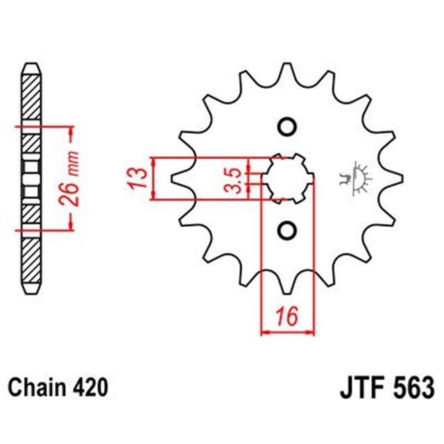Piñon de Acero 12 Dientes JTF563 JT Sprockets