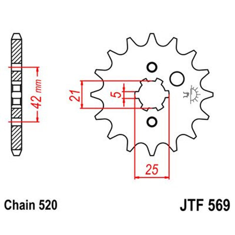Piñon de acero Kawasaki KX 250 87-98 / Yamaha Banshee Z-10 JT Sprockets JTF569.10
