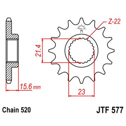 Piñon de Acero 15 Dientes Con Goma JTF577 JT Sprockets