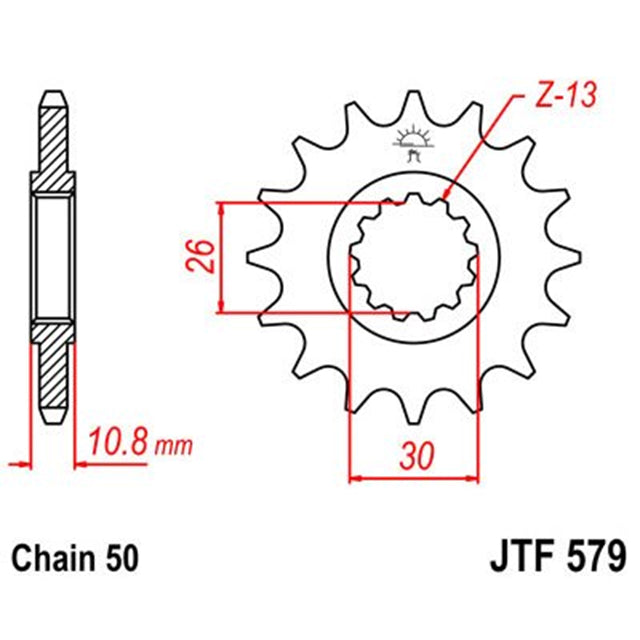 Piñon de Acero 16 Dientes Con Goma JTF579 JT Sprockets