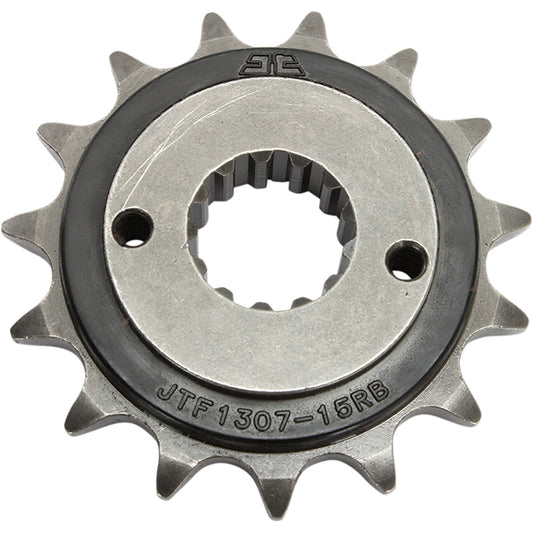 Piñon de Acero 15 Dientes Con Goma JTF1307 JT Sprockets JTF1307.15RB