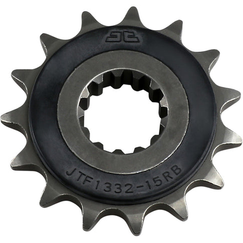 Piñon de Acero 15 Dientes Con Goma JTF1332 JT Sprockets JTF1332.15RB