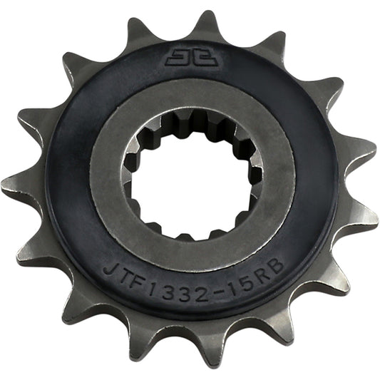Piñon de Acero 15 Dientes Con Goma JTF1332 JT Sprockets JTF1332.15RB
