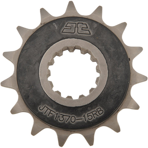 Piñon de Acero 15 Dientes Con Goma JTF1370 JT Sprockets JTF1370.15RB