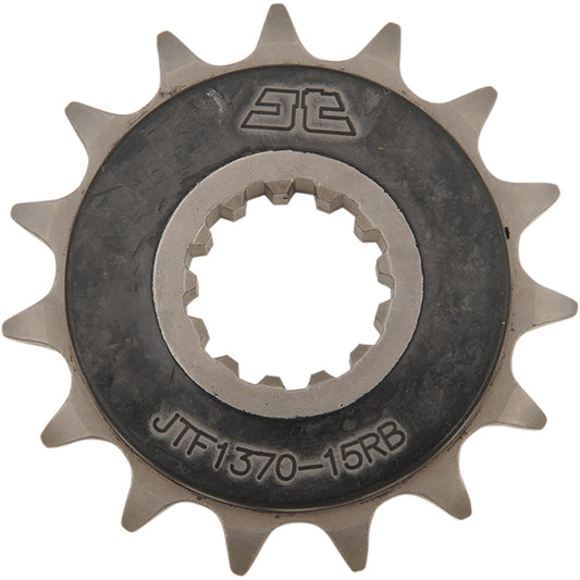 Piñon de Acero 15 Dientes Con Goma JTF1370 JT Sprockets JTF1370.15RB