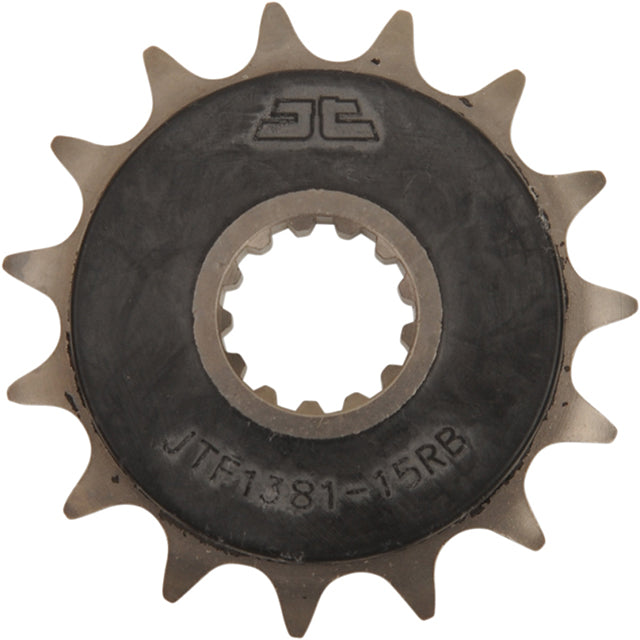 Piñon de Acero 15 Dientes Con Goma JTF1381 JT Sprockets JTF1381.15RB