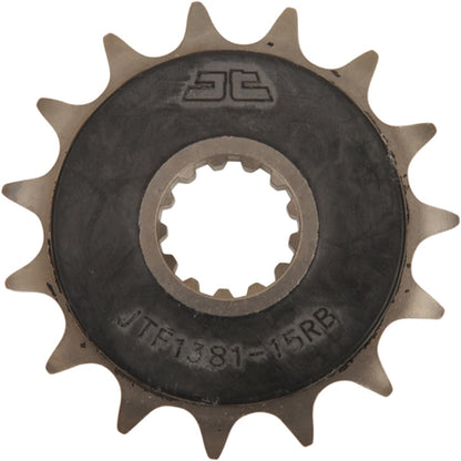 Piñon de Acero 15 Dientes Con Goma JTF1381 JT Sprockets JTF1381.15RB