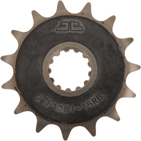 Piñon de Acero 15 Dientes Con Goma JTF1381 JT Sprockets JTF1381.15RB