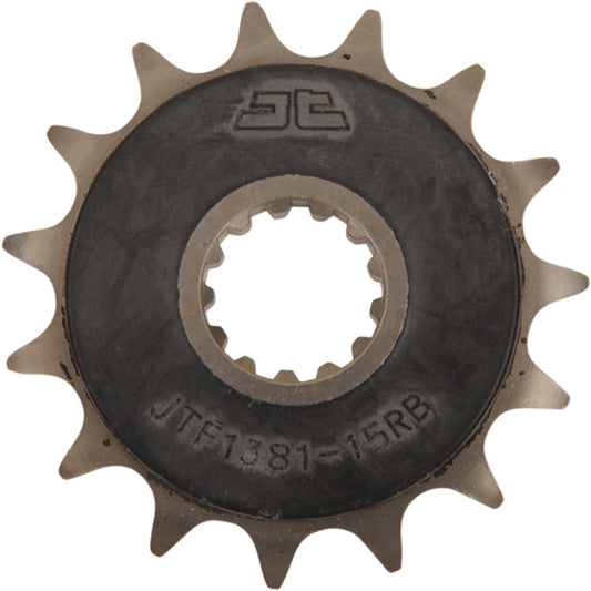 Piñon de Acero 15 Dientes Con Goma JTF1381 JT Sprockets JTF1381.15RB