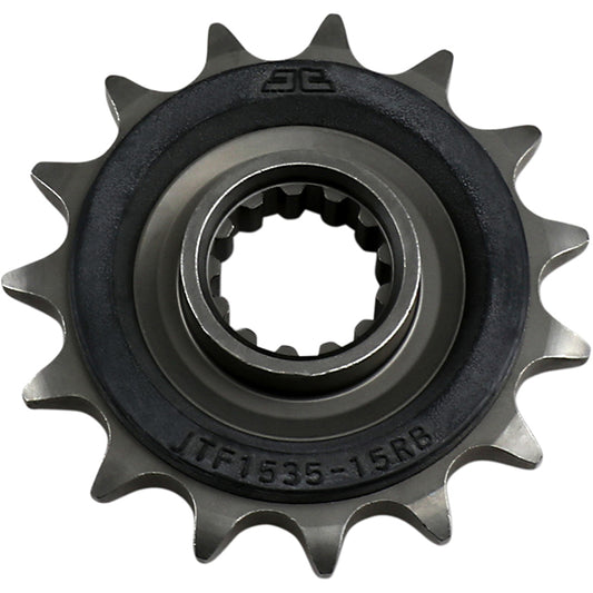 Piñon de Acero 15 Dientes Con Goma JTF1535 JT Sprockets JTF1535.15RB