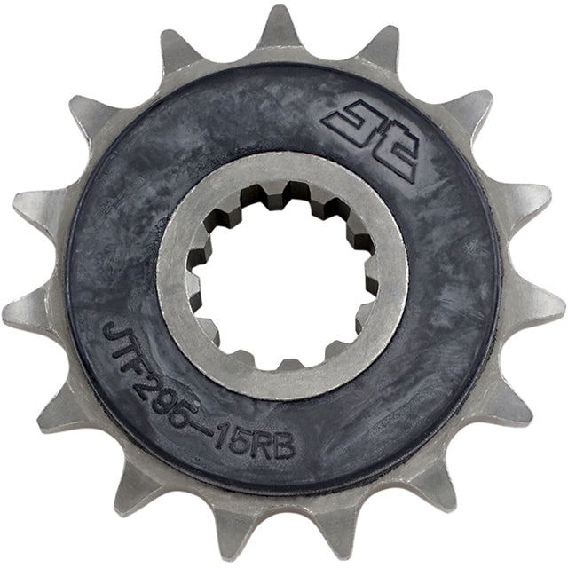 Piñon de Acero 15 Dientes Con Goma JTF296 JT Sprockets JTF296.15RB
