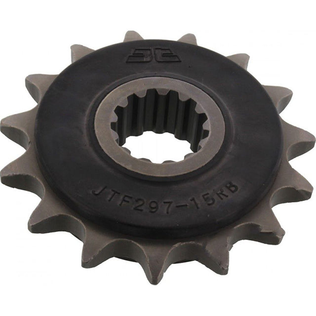 Piñon de Acero 15 Dientes Con Goma JTF297 JT Sprockets JTF297.15RB