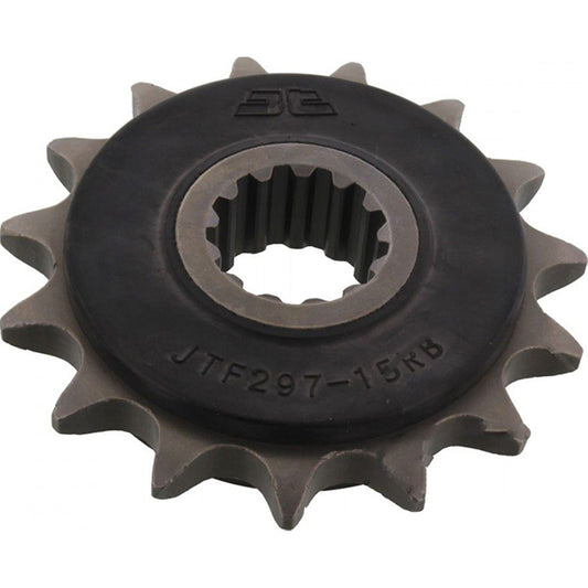 Piñon de Acero 15 Dientes Con Goma JTF297 JT Sprockets JTF297.15RB