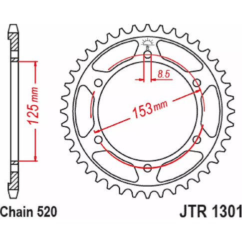 Corona de transmisión Honda CRF 300 L 21-26 JT Sprockets