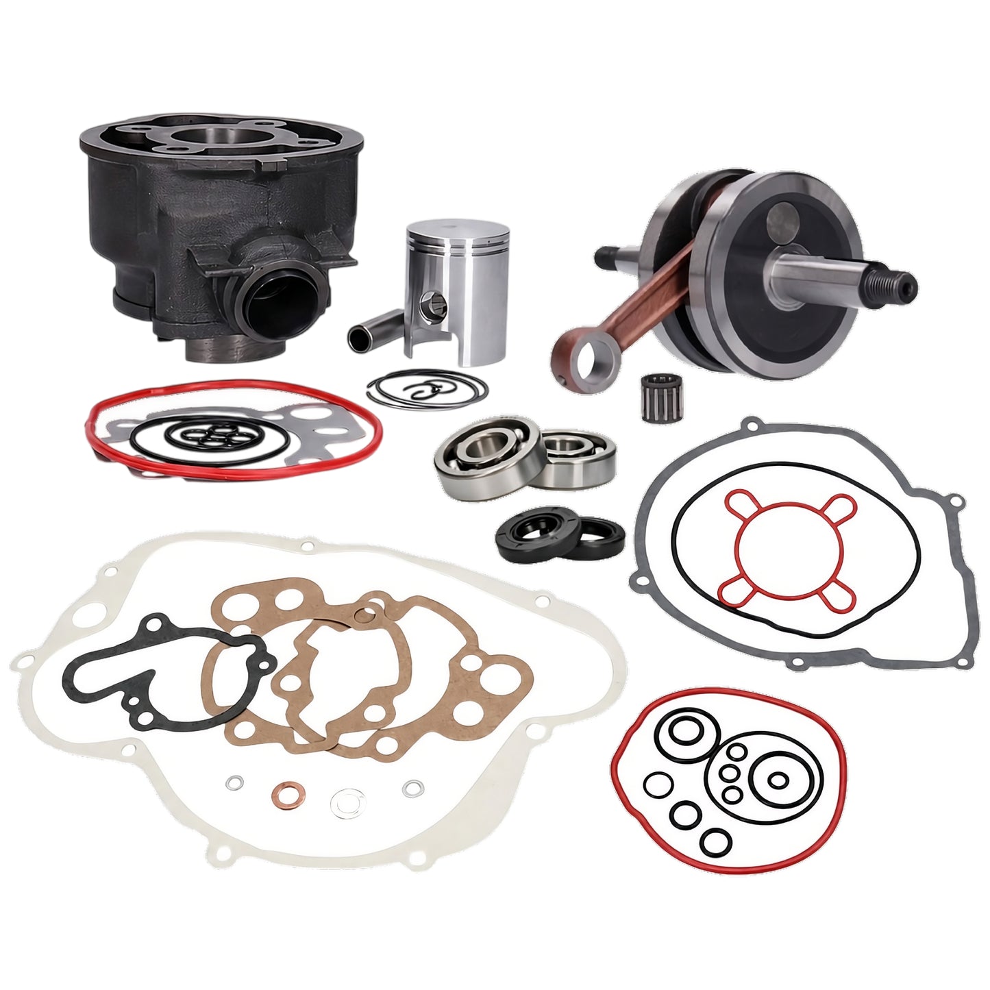 50cc Minarelli AM6 cylinder kit, crankshaft, bearings and Allpro gaskets
