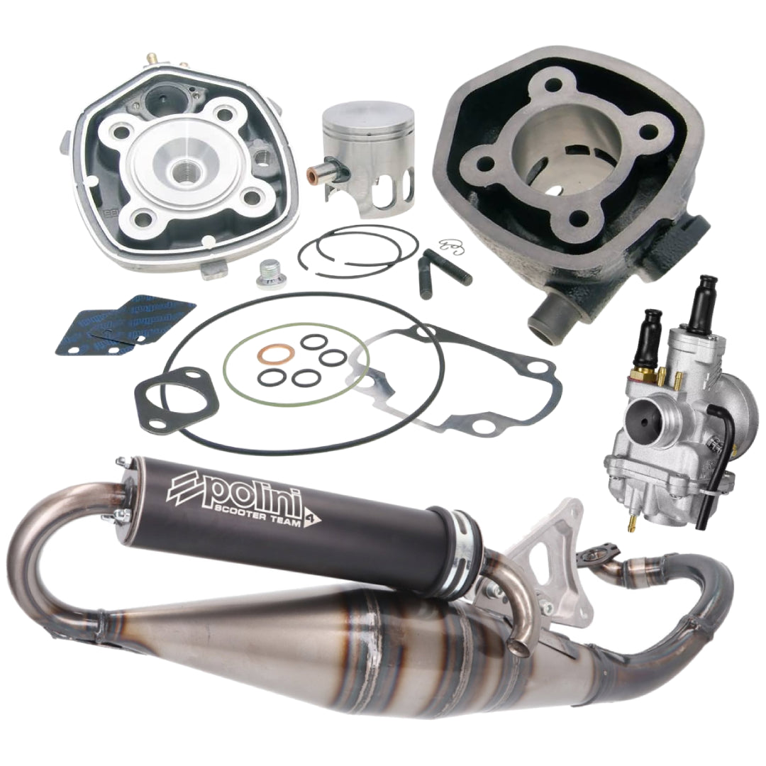 Kit Polini de cilindro Sport 70cc, carburador CP 17,5mm y escape team 4