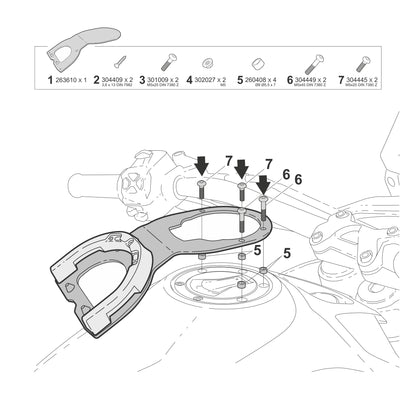 Fixação do saco depósito Click system Shad Moto Guzzi V85 TT / V85 TT TRAVEL 24-26 