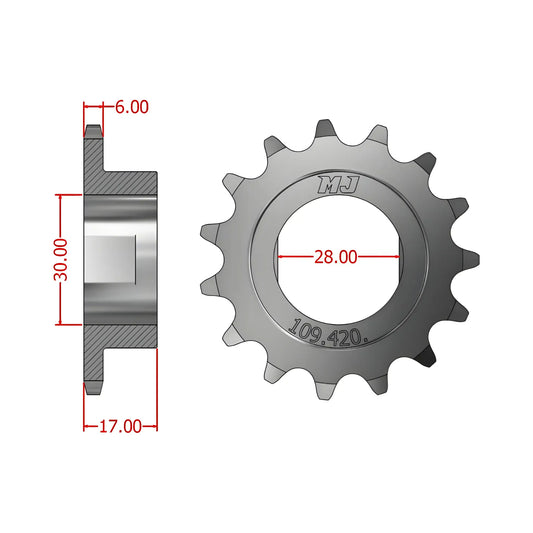 Piñón de ataque paso 420 Derbi variant Start 3 MJ Corse